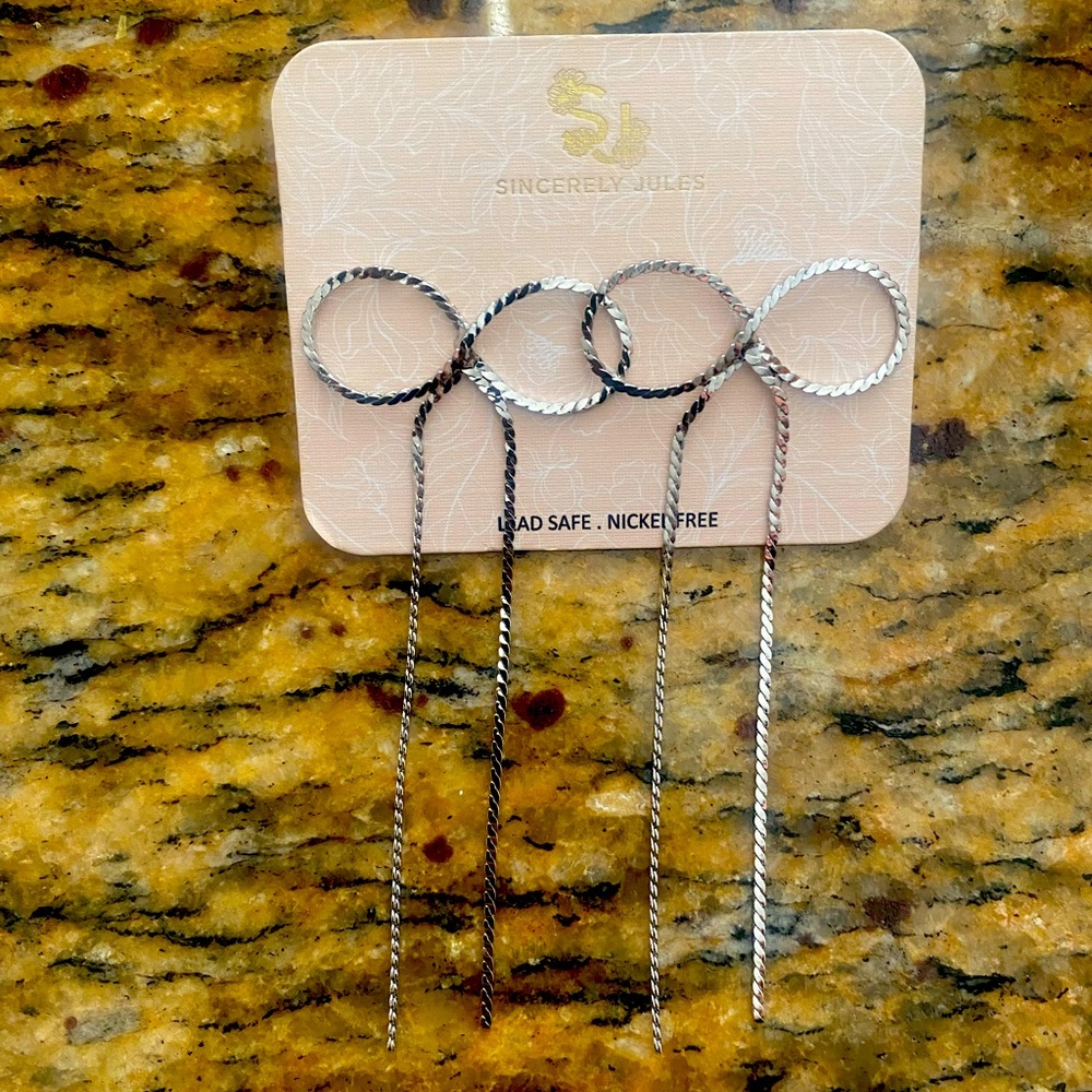 NEW Sincerely Jules silver bow earrings